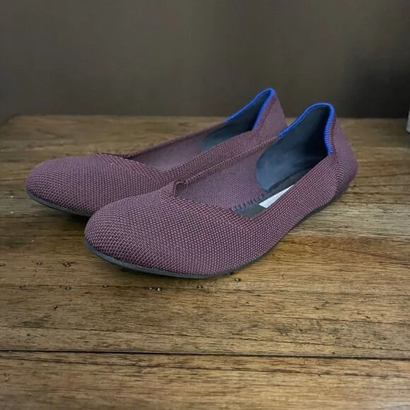 Rothy’s Port Wine Round Toe Retired Flats Shoes