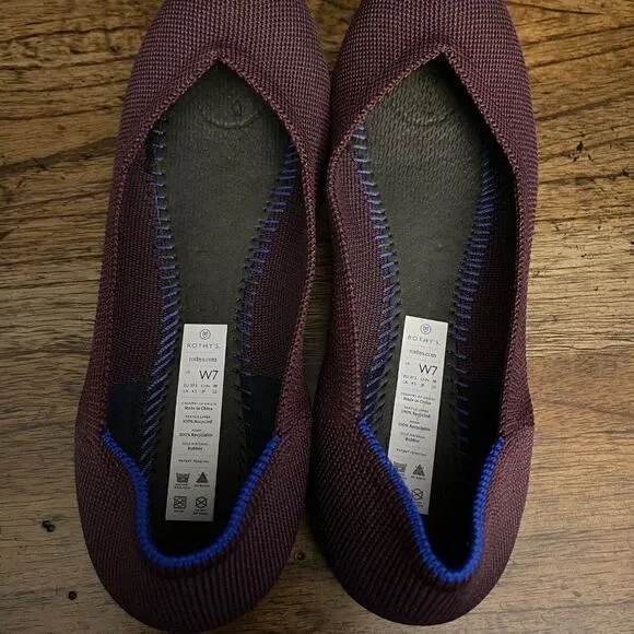 Rothy’s Port Wine Round Toe Retired Flats Shoes