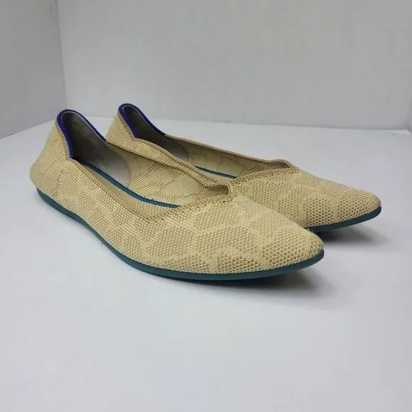Rothy's Retired Ballet Flats Sahara Gold Round Toe Women's Casual Shoe Size 6