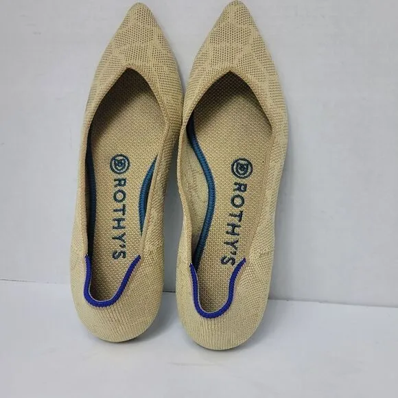 Rothy's Retired Ballet Flats Sahara Gold Round Toe Women's Casual Shoe Size 6