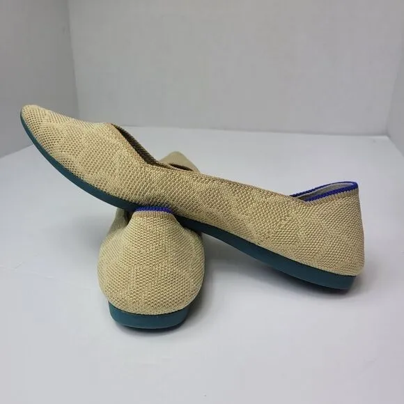 Rothy's Retired Ballet Flats Sahara Gold Round Toe Women's Casual Shoe Size 6