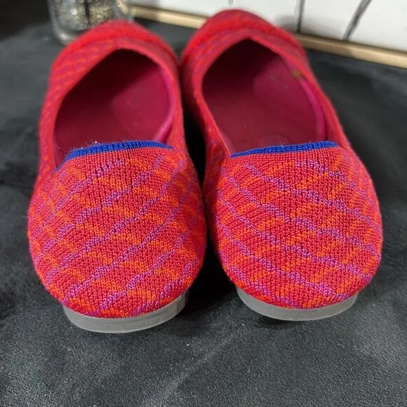 Rothys women’s pomegranate grid round toe retired ballet flats 8