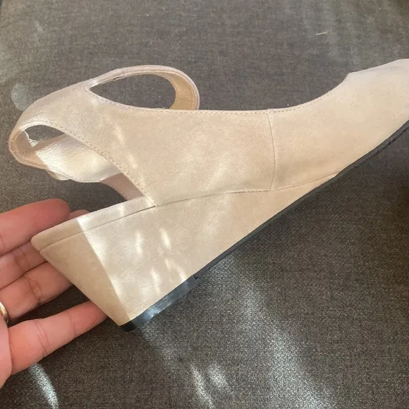 Sacha  London suede peep toe wedges
