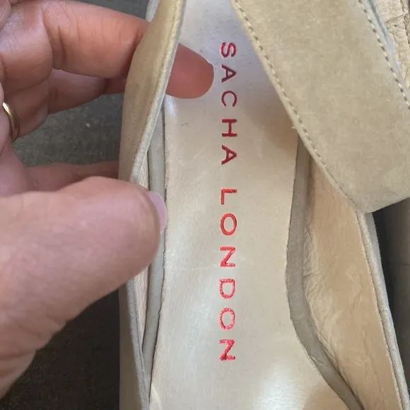 Sacha  London suede peep toe wedges