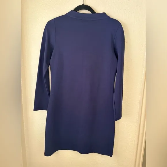 Sail to Sable Navy Ponte Button Neck Dress Size XS