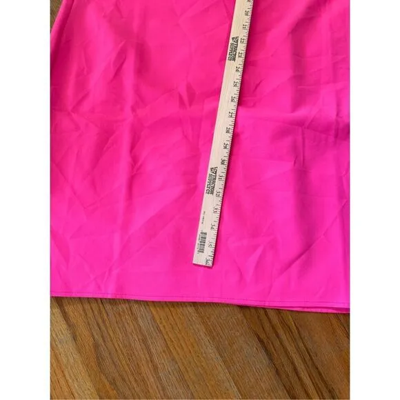 Sail to Sable Neon Pink Rolled Collar Sheath Dress Buttoned Back Size XL