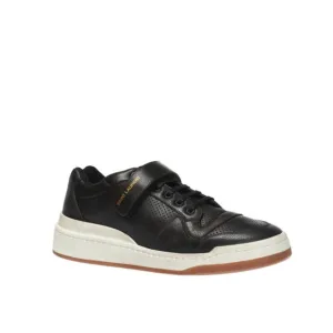 Saint Laurent Black Leather ‘SL24’ used-look sneakers