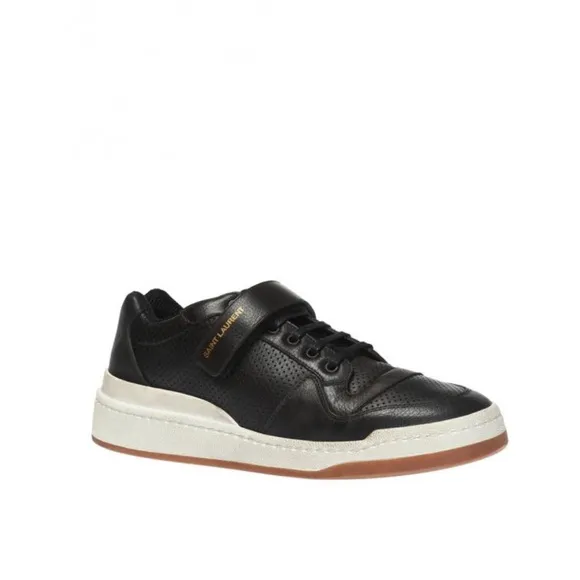 Saint Laurent Black Leather ‘SL24’ used-look sneakers