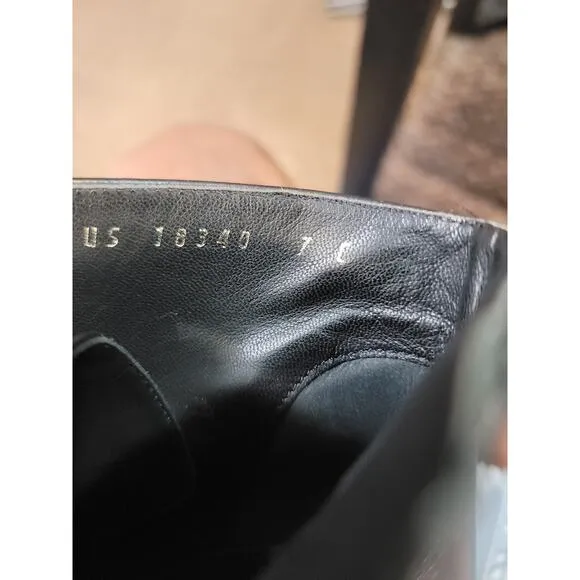 Salvatore Ferragamo Antila Ankle Boots Women's 7 Black Leather Lace Up Booties