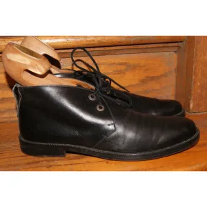 Salvatore Ferragamo Black Leather Chukka Lace Up Ankle Boots Shoes Men's 7.5 D