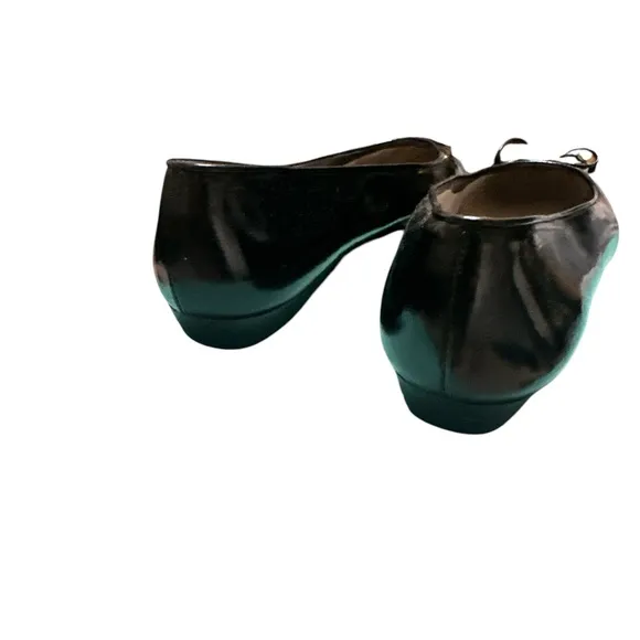 Salvatore Ferragamo black patent flats shoes 8 1/2 AAAA brand
