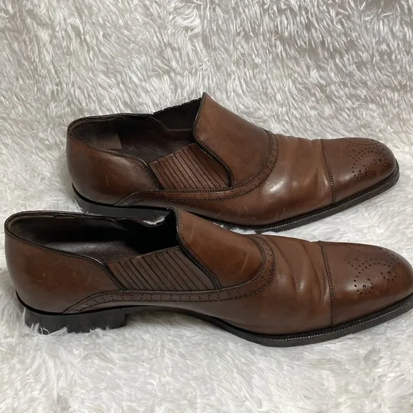 SALVATORE FERRAGAMO Classic Brown Leather Men's Shoes Pictured AS IS