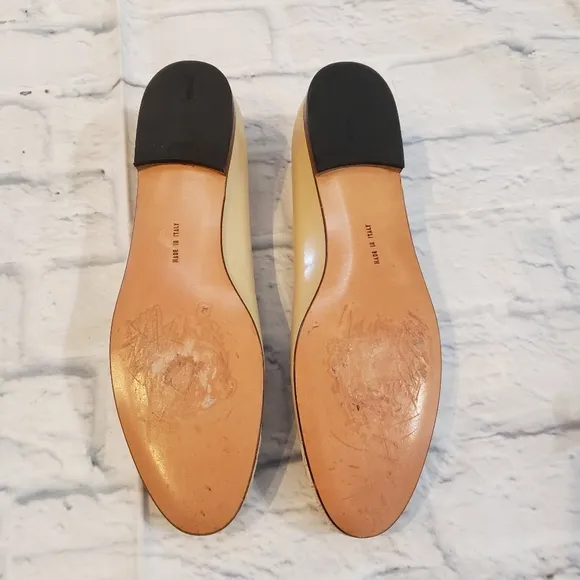 Salvatore Ferragamo Tan Leather &amp; Suede Quilted Flats Women’s Size 8 2A