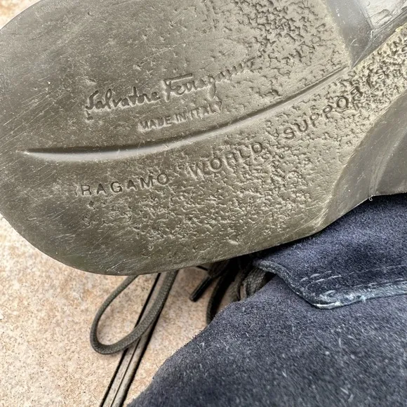 SALVATORE FERRAGAMOSuede Lace-Up Boots