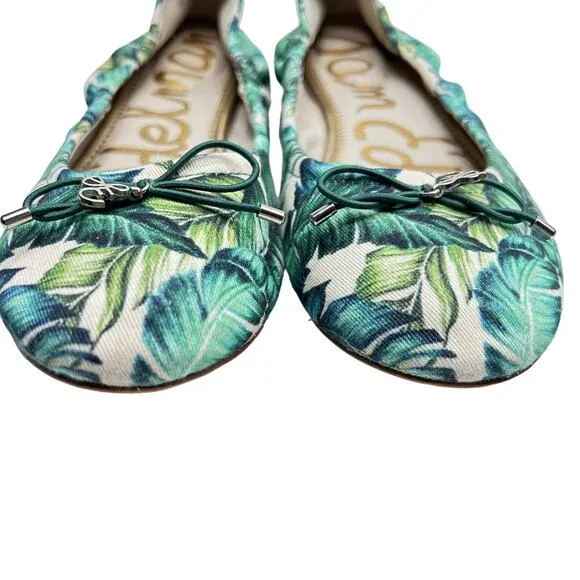 Sam Edelman Ballet Flats Women's Size 7.5 Palm Leaves &quot;Felicia&quot; Round Toe