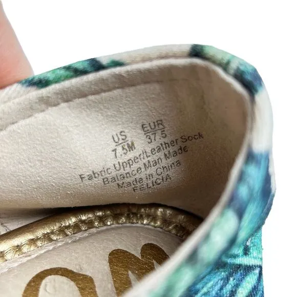 Sam Edelman Ballet Flats Women's Size 7.5 Palm Leaves &quot;Felicia&quot; Round Toe