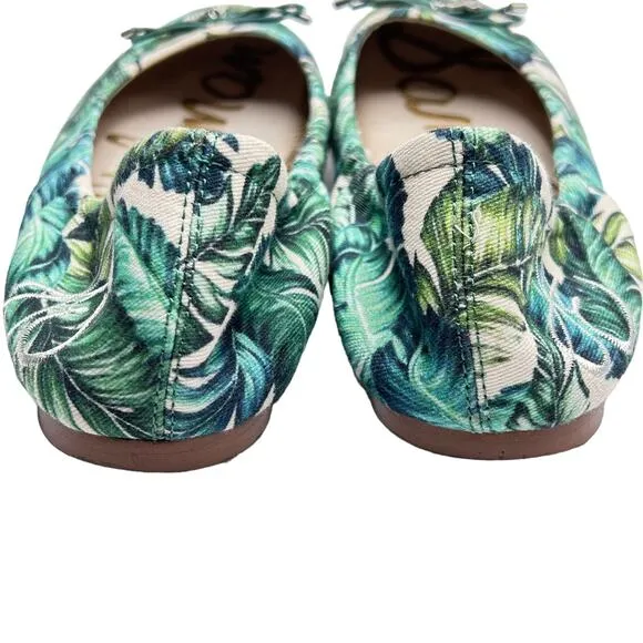 Sam Edelman Ballet Flats Women's Size 7.5 Palm Leaves &quot;Felicia&quot; Round Toe