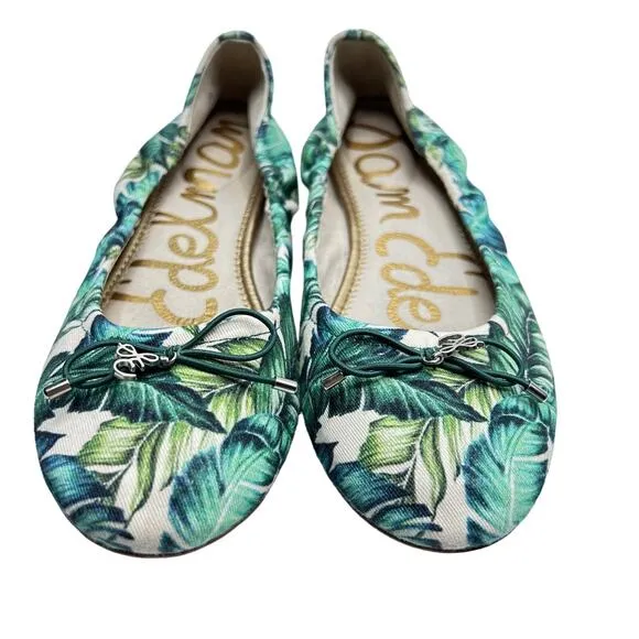 Sam Edelman Ballet Flats Women's Size 7.5 Palm Leaves &quot;Felicia&quot; Round Toe