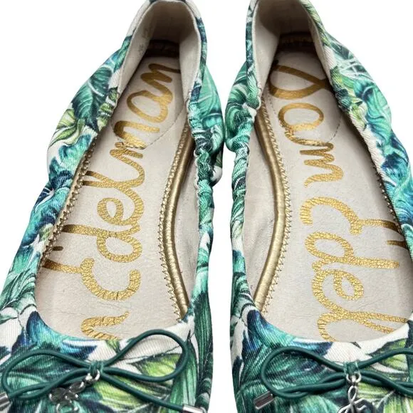 Sam Edelman Ballet Flats Women's Size 7.5 Palm Leaves &quot;Felicia&quot; Round Toe