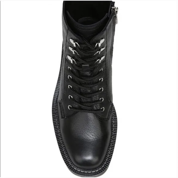 Sam Edelman Black Lue Lace-Up Combat Booties