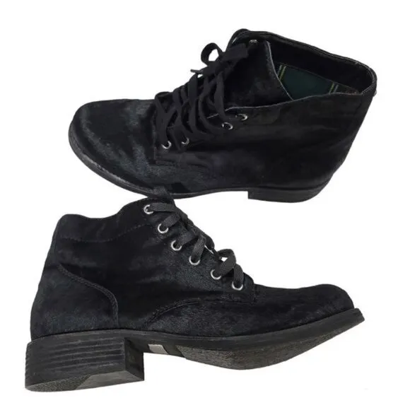 Sam Edelman Bleecker Calf Hair Lace Up Leather Boots Size 10