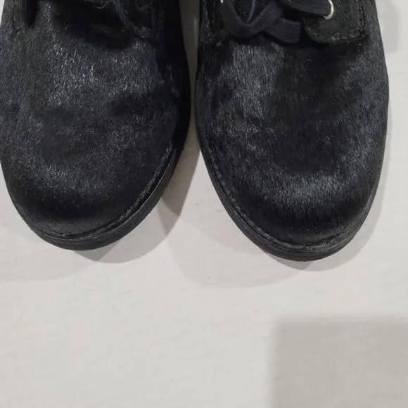 Sam Edelman Bleecker Calf Hair Lace Up Leather Boots Size 10