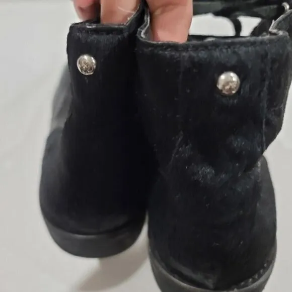 Sam Edelman Bleecker Calf Hair Lace Up Leather Boots Size 10
