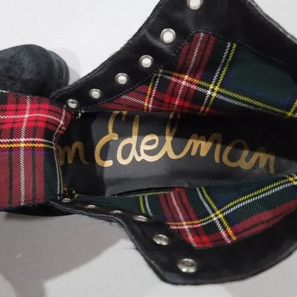 Sam Edelman Bleecker Calf Hair Lace Up Leather Boots Size 10