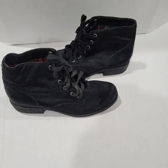 Sam Edelman Bleecker Calf Hair Lace Up Leather Boots Size 10