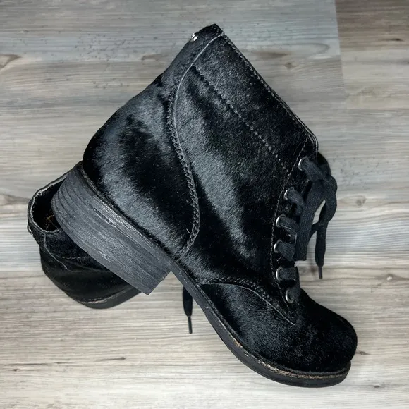 SAM EDELMAN Bleecker Fur Haircalf Combat Boots