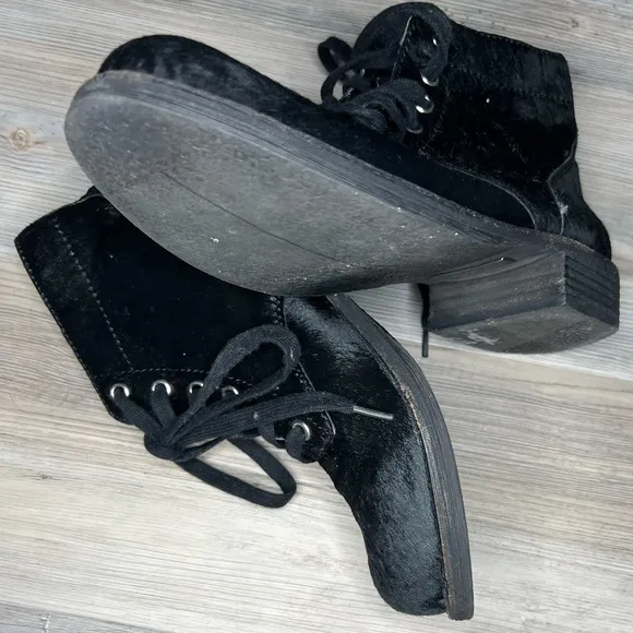 SAM EDELMAN Bleecker Fur Haircalf Combat Boots