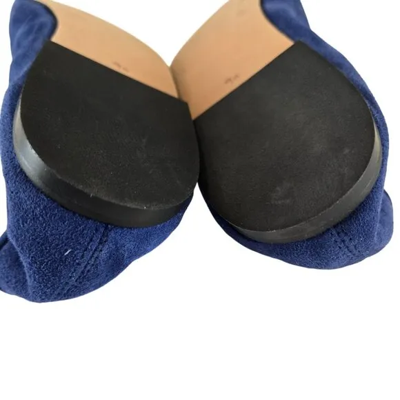 Sam Edelman Blue Suede Felicia Flats Silver Ornaments US 9.5, Eur 39.5 NWOT