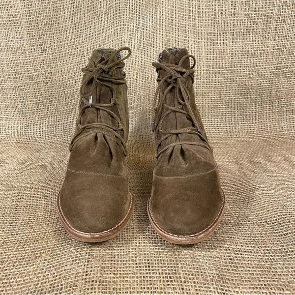 Sam Edelman Boot Booties Millard Brown Suede Ankle Wrap Heeled Size 7.5