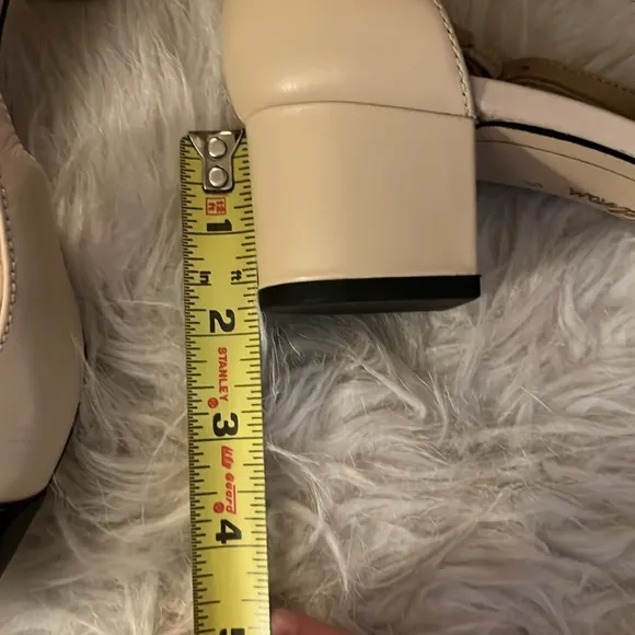 Sam Edelman Cream &amp; Black Two Tone Color Block Kitten Block Heel Slingback Shoes