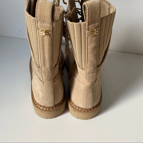 Sam Edelman Lex Military Suede Tan Lace Up Boots size 7