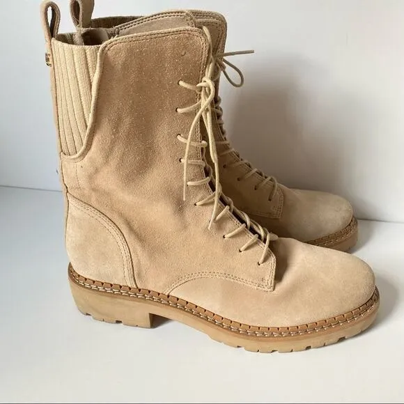 Sam Edelman Lex Military Suede Tan Lace Up Boots size 7