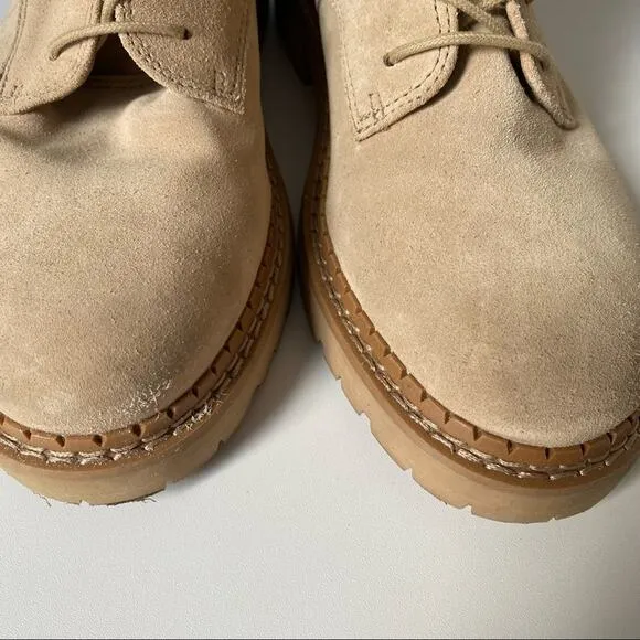 Sam Edelman Lex Military Suede Tan Lace Up Boots size 7