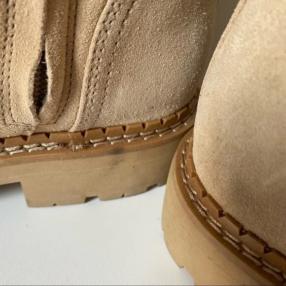Sam Edelman Lex Military Suede Tan Lace Up Boots size 7