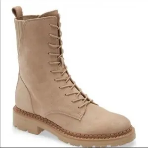 Sam Edelman Lex Military Suede Tan Lace Up Boots size 7
