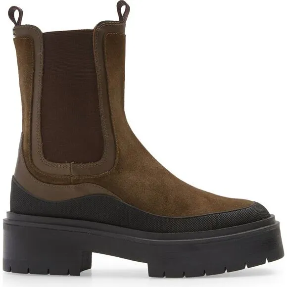 Sam Edelman Lulia Alpine Green Chunky Closed Toe Pull On Combat Boots Size 8.5