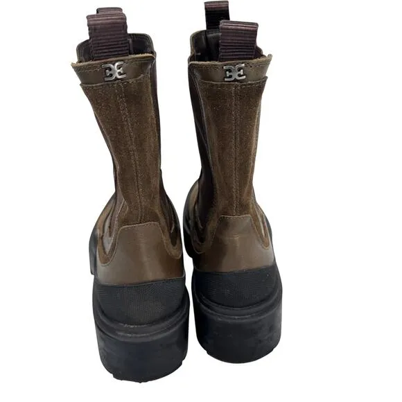 Sam Edelman Lulia Alpine Green Chunky Closed Toe Pull On Combat Boots Size 8.5