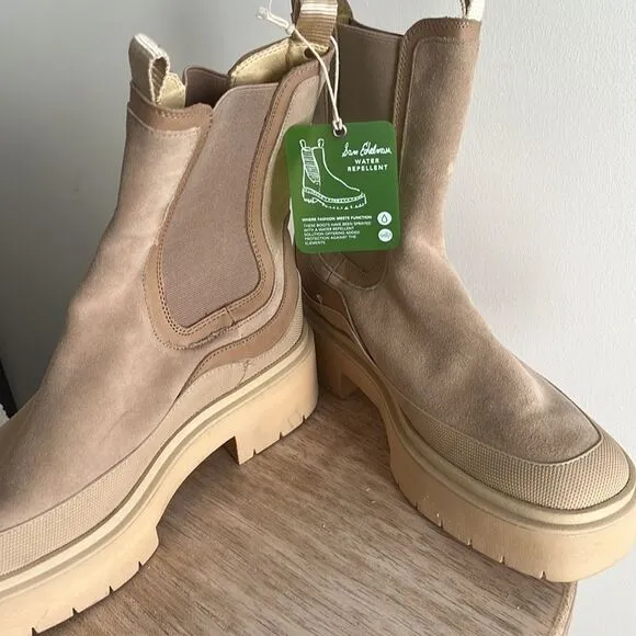 Sam Edelman Lulia Sesame Chunky Heel Closed Toe Pull On Ankle Combat Boots, 9.5