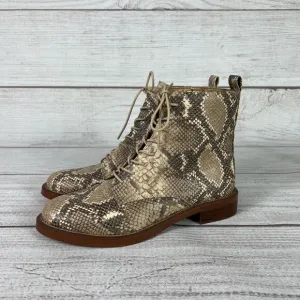 Sam Edelman Snakeprint Nina Combat Lace Up Boots Size 8.5