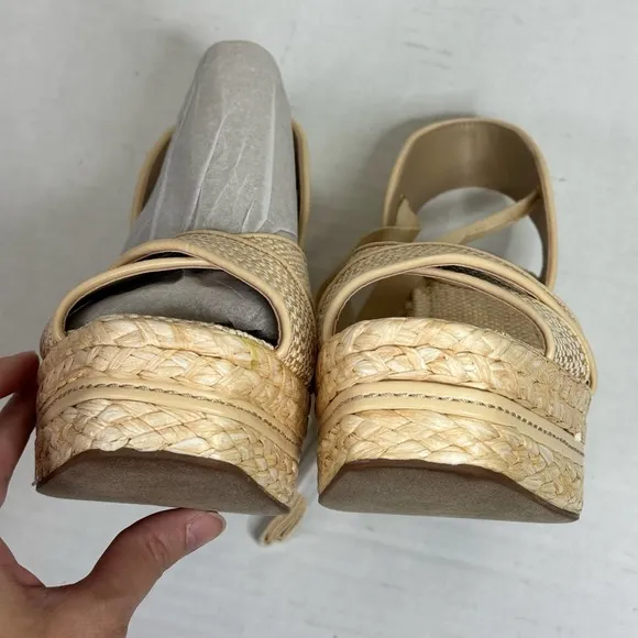 Sam Edelman Tan Vaughn Open Toe Wedges NEW Size 9M