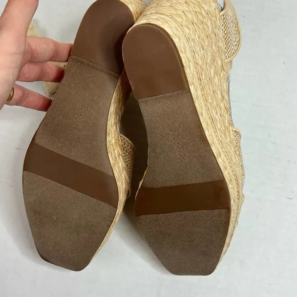 Sam Edelman Tan Vaughn Open Toe Wedges NEW Size 9M