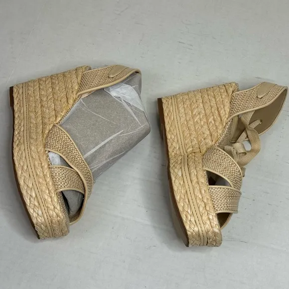 Sam Edelman Tan Vaughn Open Toe Wedges NEW Size 9M