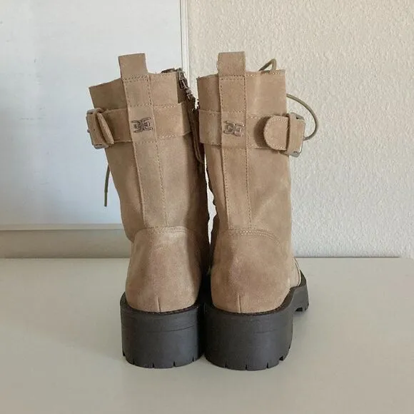 Sam Edelman Junip Suede Lace-Up Combat Boots Tan NWOT size 8.5