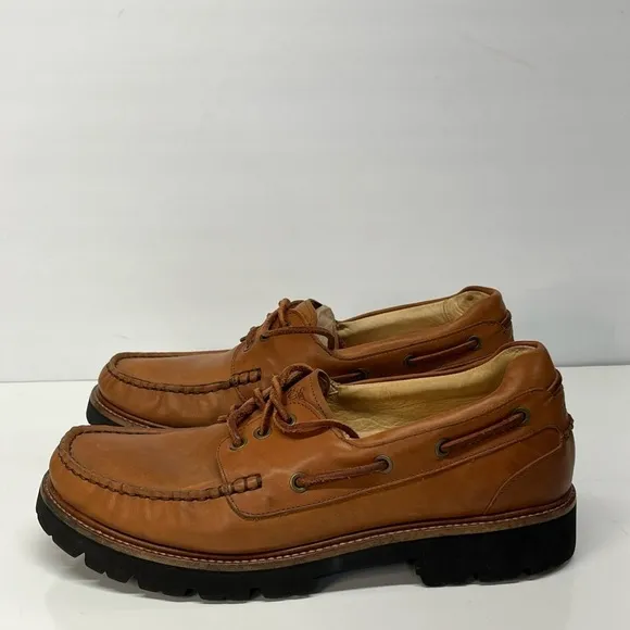 Samuel Hubbard Camplight Lug Sole Moccasins  Saddle Bag Tan  Mens 9.5 Xtralight