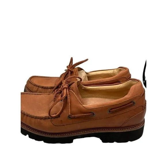 Samuel Hubbard Camplight Lug Sole Moccasins  Saddle Bag Tan  Mens 9.5 Xtralight