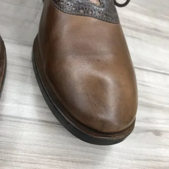 Sandro Moscoloni Oxford Shoes Mens's 12 brown Leather 2 tone Lace Up
